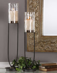 Durga - Iron Work Candleholders (Set of 2) - Black