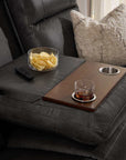 A86 Ovation Audio Motion Power Wall Reclining Sofa w/ Headrest, Lumbar & Drop Down Table