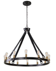 Marlow - 12 Light Circle Chandelier - Black