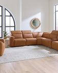 Airy Leather Power Reclining Sectional
