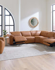 Airy Leather Power Reclining Sectional