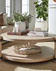Vineyard Row - 44" Round Cocktail Table - Light Brown