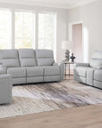 Kenneth Leather Power Reclining Loveseat with Center Console