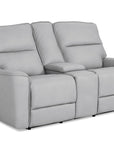 Kenneth Leather Power Reclining Loveseat with Center Console