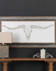 Western Skull Mount - Print - Silver