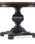 Charleston - Round Pedestal Dining Table With 1-20" leaf - Dark Brown
