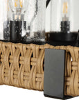Palm Royal - 8 Light Indoor-Outdoor Chandelier - Black / Light Brown
