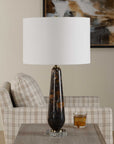Dames - Dark Marble Table Lamp - Black / Brown