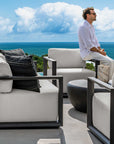 Remsen - Outdoor Sofa - Black / Oyster