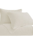 Stonewashed Cotton Velvet - King Quilt Set Set of 3 - Vintage White