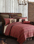 Rushmore - Full/Queen Reversible Quilt Set Set of 3 - Red / Brown
