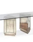Murano - Double Pedestal Table - Pearl Silver
