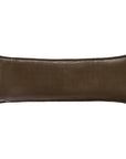 Stella - Faux Silk Velvet Long Lumbar Pillow - Green Ochre