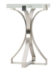 Melange - Bubble Glass Accent Table - Pearl Silver
