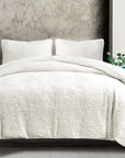 Porto Matelasse - Queen Duvet Cover Set Set of 3 - Vintage White