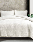 Porto Matelasse - King Duvet Cover Set Set of 3 - Vintage White