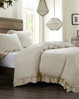 Lily - King Washed Linen Duvet Cover Set (Set of 3) - Light Tan