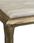 Minerva - Marble Top Console Table - Brass / Gray / White