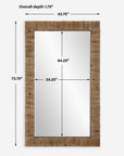 Ayanna - Wood Mirror - Gray Washed