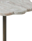 Lana - Scalloped Marble Drink Table - Bronze / White