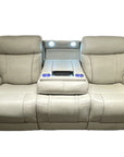 Moorehead - 3P Sofa Zero Gravity, Drop Down Table With Lights, Wireless Charger And Two Cupholders - Kona-White