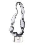 Luminous Twist - Glass Sculpture - Black / White
