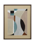Curved Vision Contours Framed Print - Light Brown