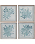 Burlap Ocean Palm I Framed Print - Light Blue