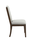 Athens - Upholstered Dining Chair Set of 2 - Light Gray / Chocolate Brown