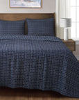 Indigo - Twin Reversible Quilt Set Set of 2 - Blue