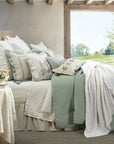 Belmont - King Comforter Set (Set of 4) - Green / White