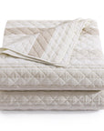 Mystic Stripe - Full/Queen Cotton Gauze Quilt Set Set of 3 - Taupe