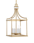Montreal - 4 Light Brass Lantern Pendant - Gold