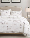 Lyocell - Queen Seaside Eucalyptus Duvet Cover Set Set of 3 - Taupe