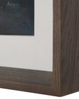 Blue Reverie - Framed Abstract Lake Print - Light Brown