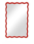 Camellia - Rectangular Wall Mirror - Red Lacquer