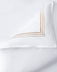 Border Embroidery - Queen Duvet Cover Set (Set of 3) - Light Gold / White