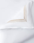 Border Embroidery - Queen Duvet Cover Set Set of 3 - Light Gold / White