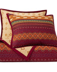 Solace - King Reversible Quilt Set Set of 3 - Red / Orange / Brown