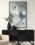 Blueprint - Hand Painted Modern Art - Black / Blue / Gold / Gray / Orange / White