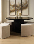 Khai - Rounded Plush Dining Bench - Brown