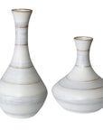 Potter - Fluted Striped Vases (Set of 2) - Light Blue
