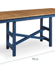 HideAway Solid Maple Trestle Extendable Counter Dining Table