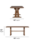 Lincoln - Rectangular Dining Table - Brown