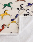 Campfire - Wild Horses Campfire Sherpa Throw 6 Per Carton - Multi Color