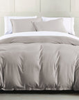 Hera - Queen Washed Linen Flange Duvet Cover - Taupe