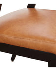 Asher Upholstered Faux Leather Dining Chair with Black Wooden Frame