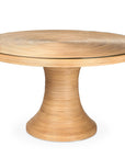 Catalina Woven Round Dining Table with Glass Top