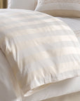 Hollywood - Queen Cabana Stripe Duvet Cover - White / Cream