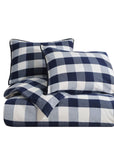 Camille - King Buffalo Check Duvet Cover Set (Set of 3) - Navy